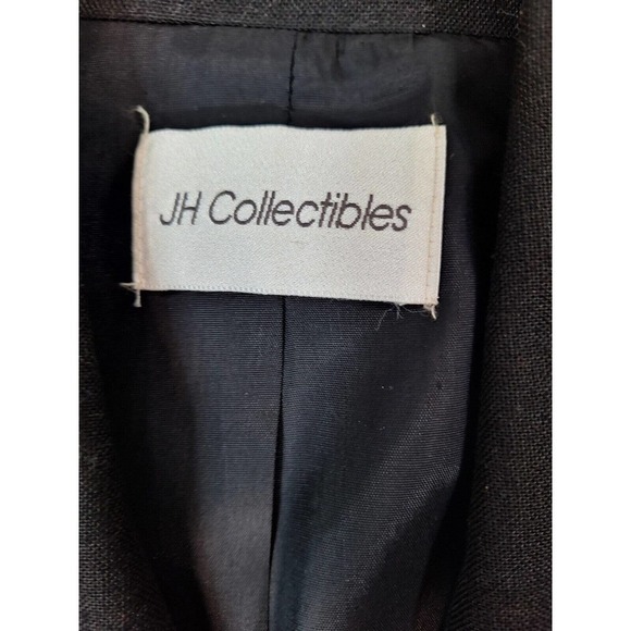 Vintage 1980s Linen Blend Double Breasted Blazer Midi Skirt Suit Set Women Small - Picture 5 of 11